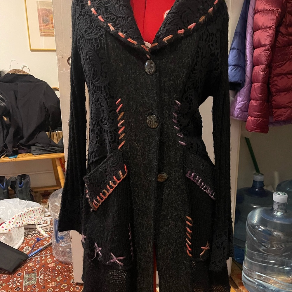 Vintage Concept Black Knit Coat